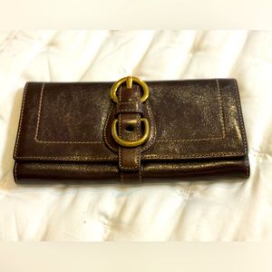 COACH Legacy Garcia Large Mahogany Brown Leather Wallet XLNT